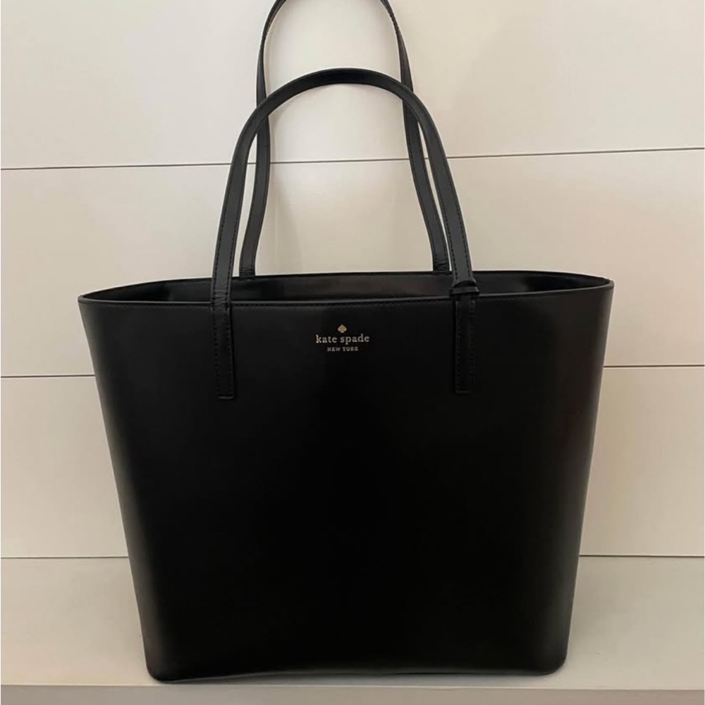 kate spade Black Smooth Leather Tote